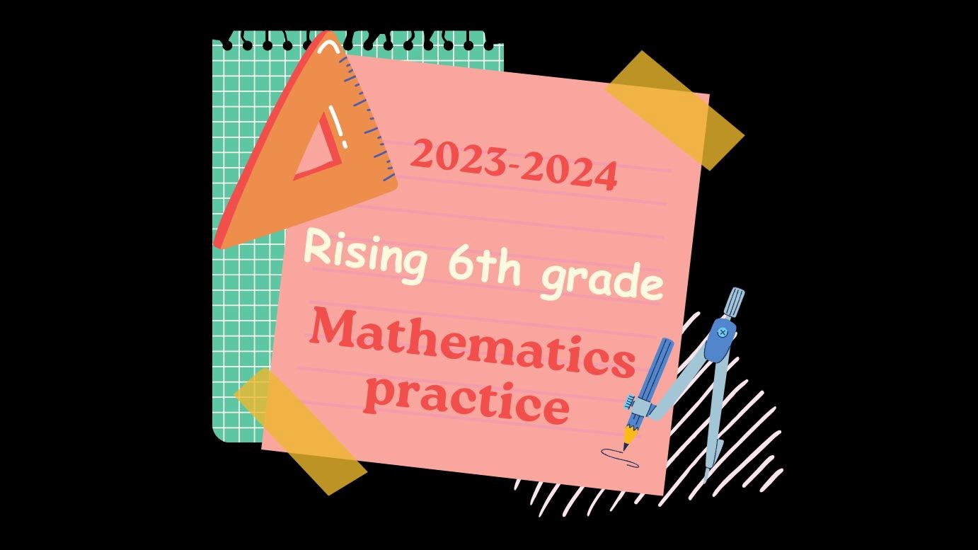 Rising 6th grade mathematics practice banner